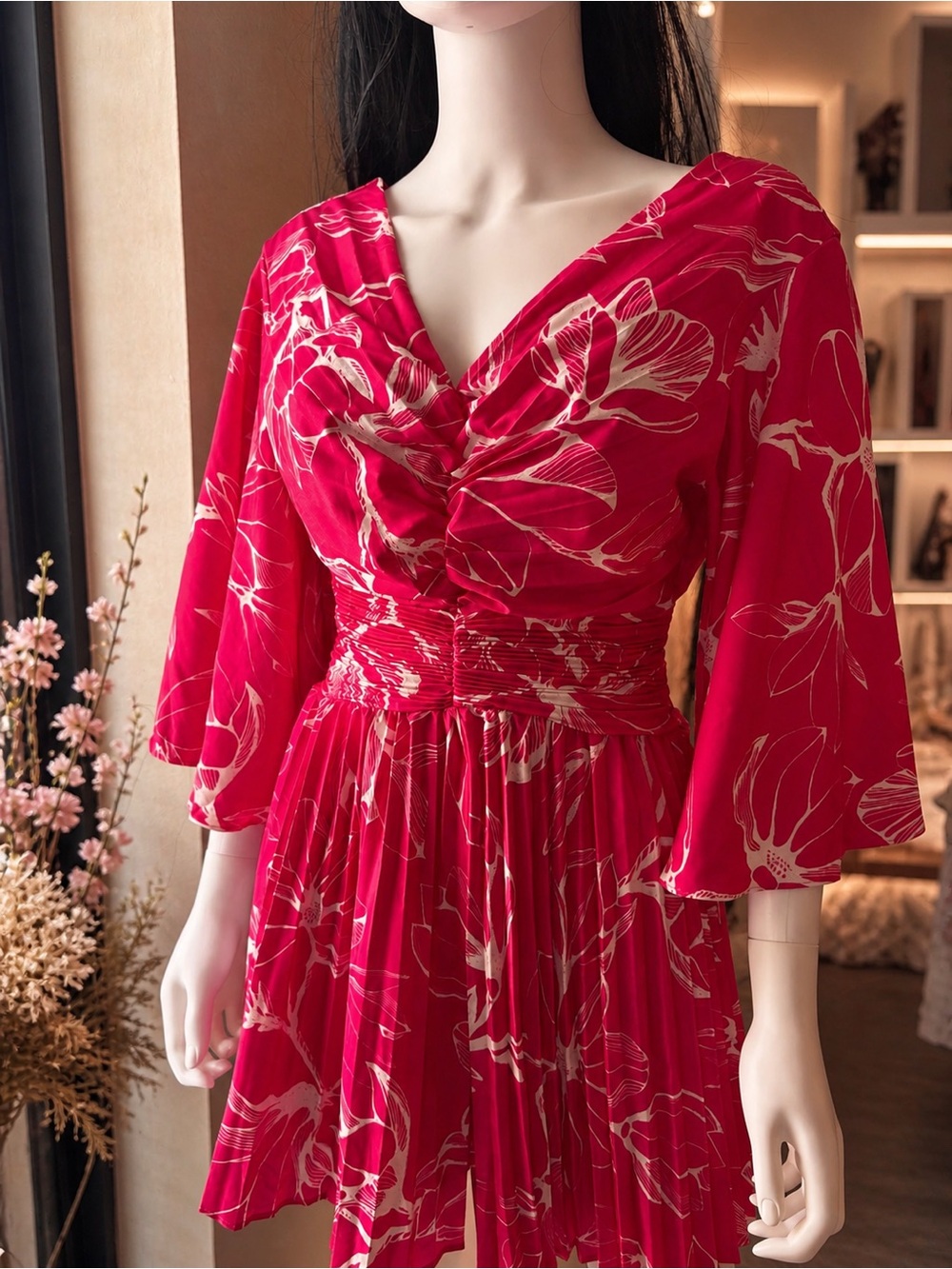 Pink Floral Romper Dress Skort Chicways Size L Flowy Summer Outfit